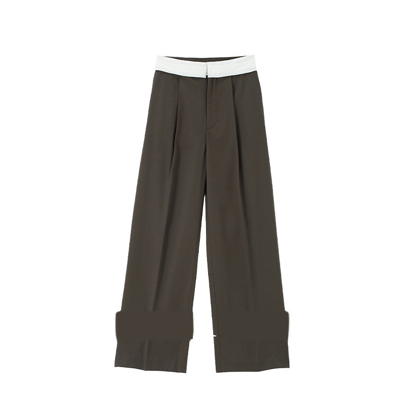 Gray Green Collarless Suit Coat Vest Straight Trousers Three-piece Suit