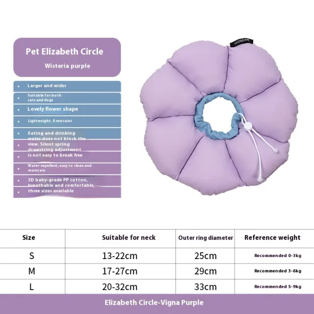 White Ring Head Cover Soft Cat Sterilization Waterproof Wisteria Purple - Shop at LoveMi