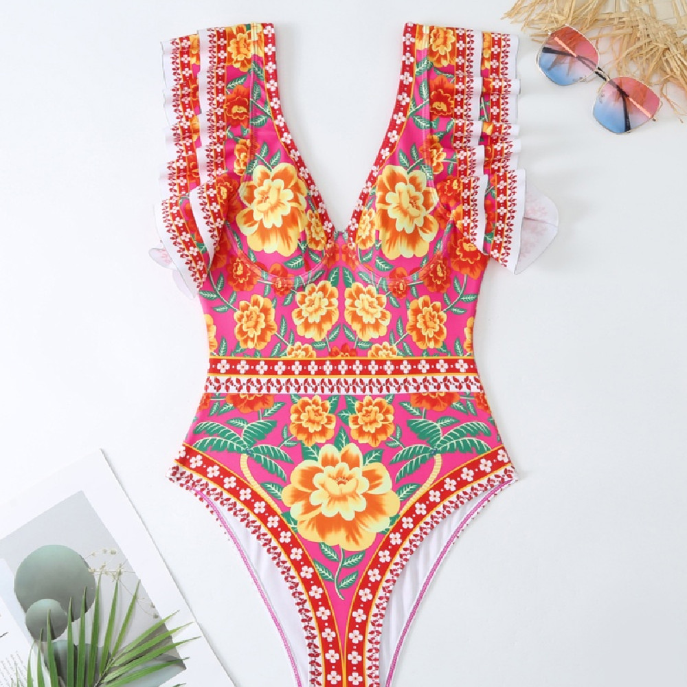 Women's Fashion One-piece Swimsuit Printing Suit