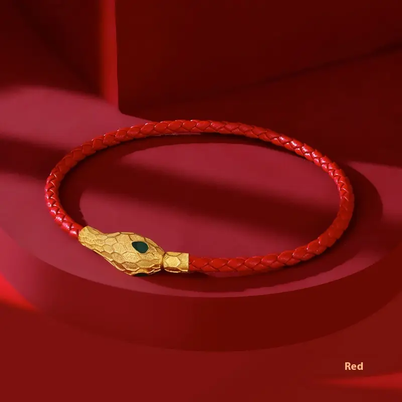 Snake Year Red Rope Weaving Transport Bead Bracelet