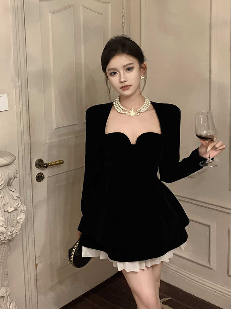 Plus Size Waist Trimming Evening Dress Women Vintage Dress