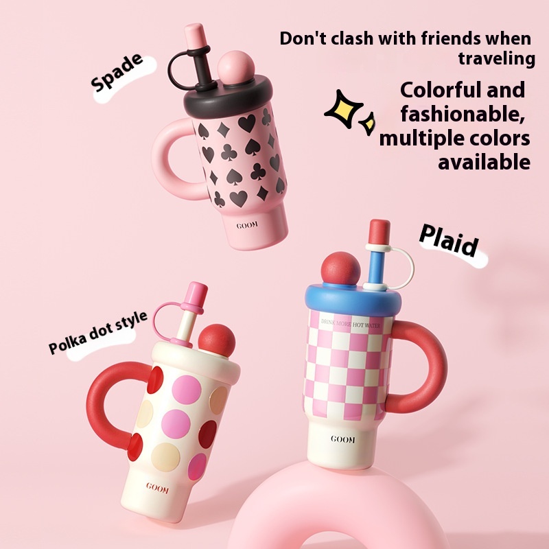 A Fashionable Woman With An Ice-free Insulated Cup