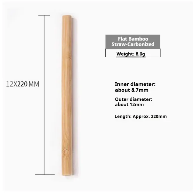 20cm Natural Bamboo Straw, Environmentally Friendly And Biodegradable 12X220Mm - Shop at LoveMi