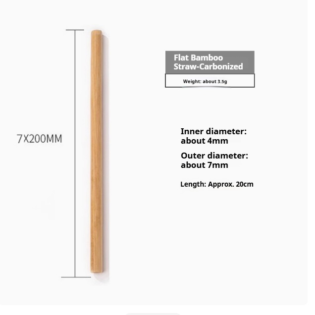 20cm Natural Bamboo Straw, Environmentally Friendly And Biodegradable