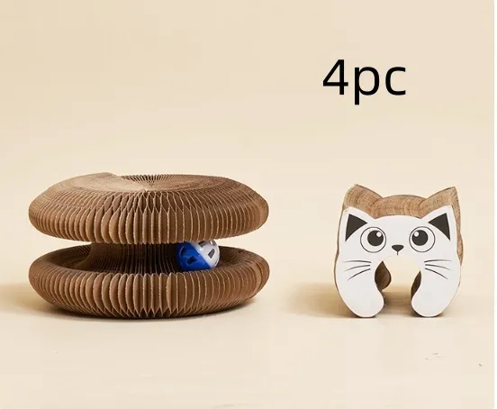 Creative Cat Scratch Board Decompression Grinding Claw Corrugated Paper Pet Toy Supplies 4Pcs - Shop at LoveMi