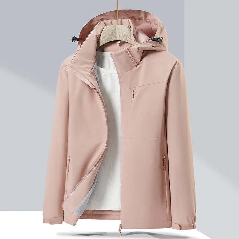 Couple Single-layer Jacket Windproof Sports Fleece-lined Padded Overalls - 9930S Subpinkfemale