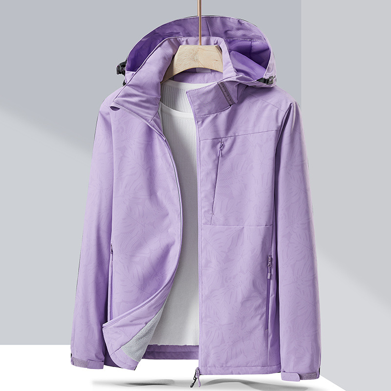Couple Single-layer Jacket Windproof Sports Fleece-lined Padded Overalls