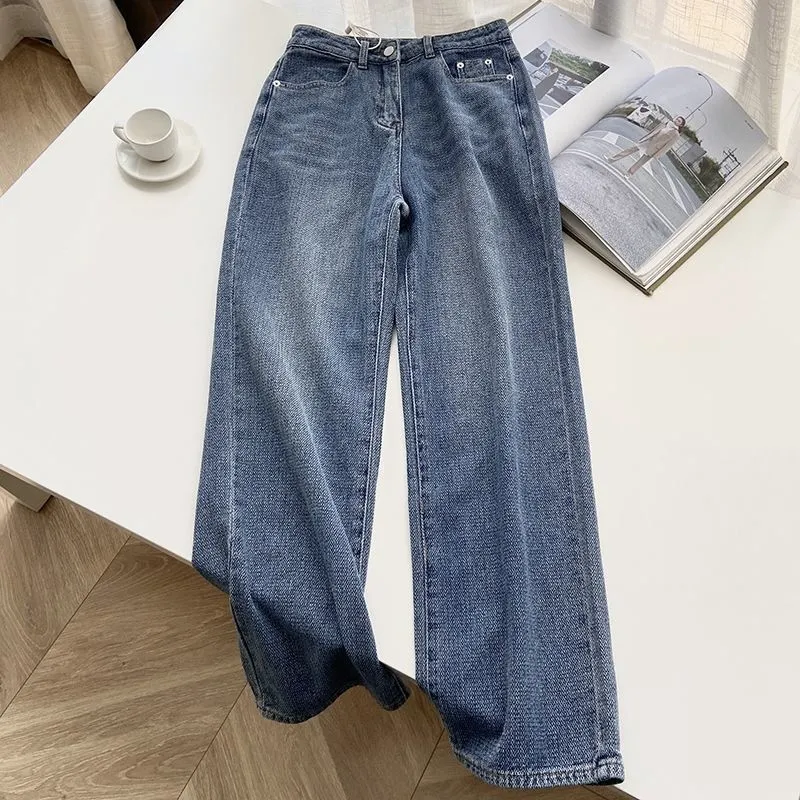 Women's Retro Blue Straight Jeans - 6601 Blue