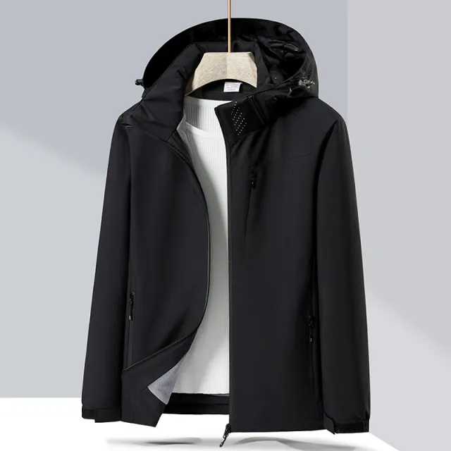 Couple Single layer Jacket Windproof Sports Fleece lined Padded Overalls Black - Shop at LoveMi