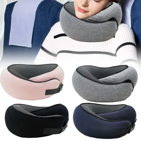 Soft Memory Foam Travel Neck Pillow U Shape Adjustable