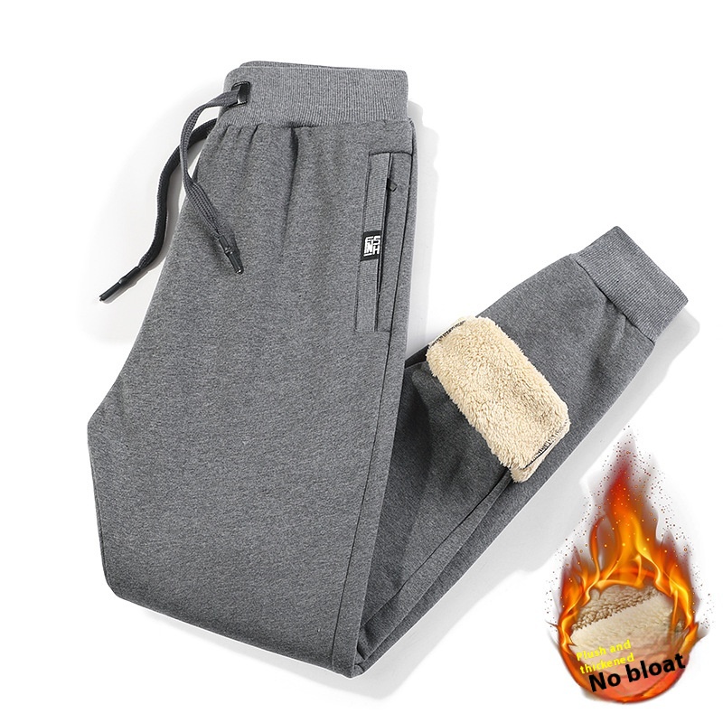 Men's Fleece-lined Thickened Dad Oversized Track Pants - Image 2