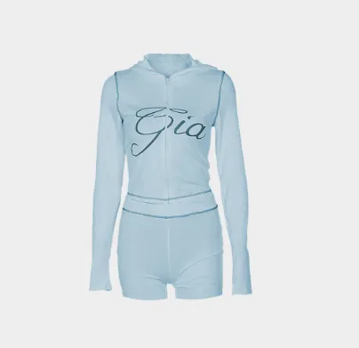 Women's Sexy Open Collar Polyester Long sleeve Suit Blue Short Style - Shop at LoveMi