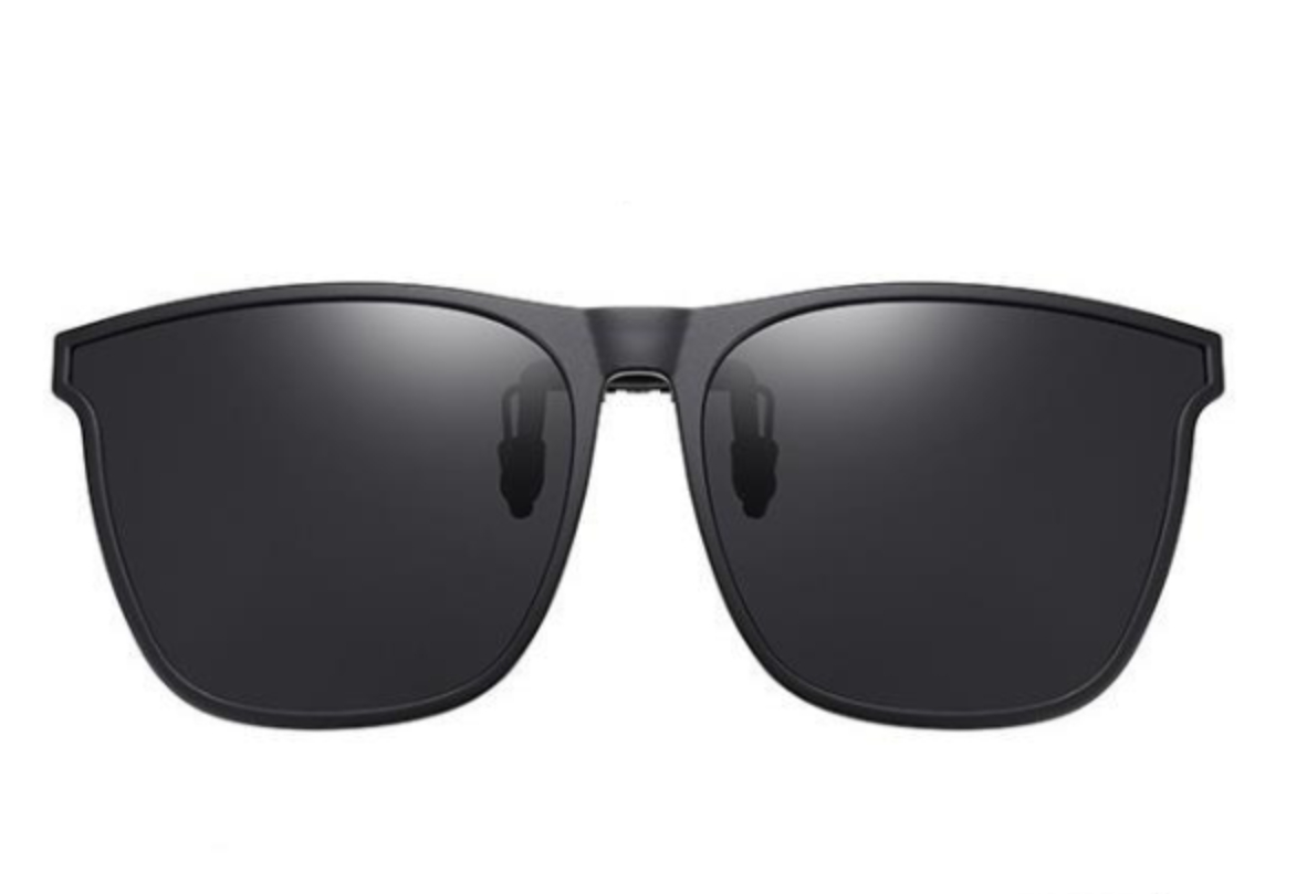 Round Big Face Polarized Clip Grey Sunglasses - Image 8