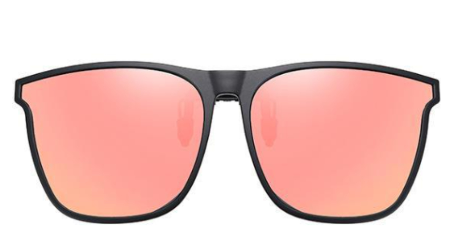 Round Big Face Polarized Clip Grey Sunglasses - Image 4