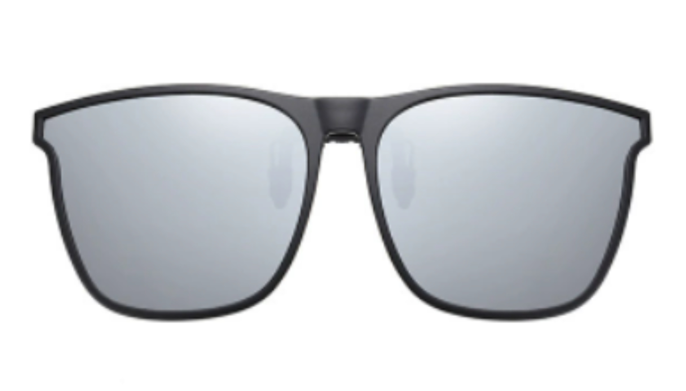 Round Big Face Polarized Clip Grey Sunglasses - Image 16