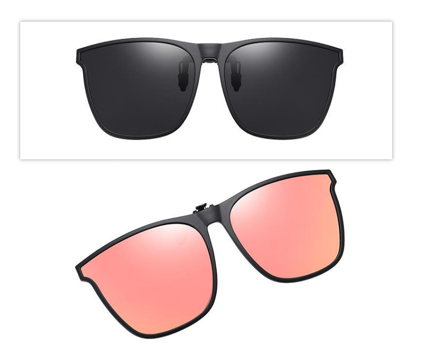 Round Big Face Polarized Clip Grey Sunglasses - Image 11