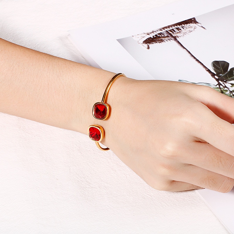Square Open Hollow Stainless Steel Bracelet