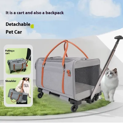 Multifunctional Cat Bag Outdoor Portable Removable Universal Wheel With Pull Rod