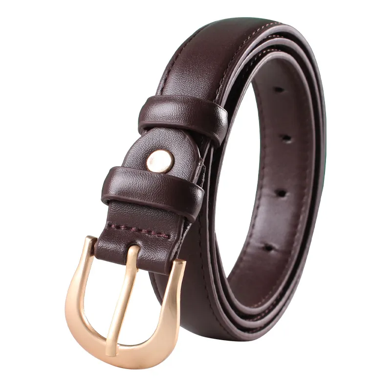 Women's Belt Brown Belt Casual Simple All-matching Jeans Ornament Pant Belt - Coffee