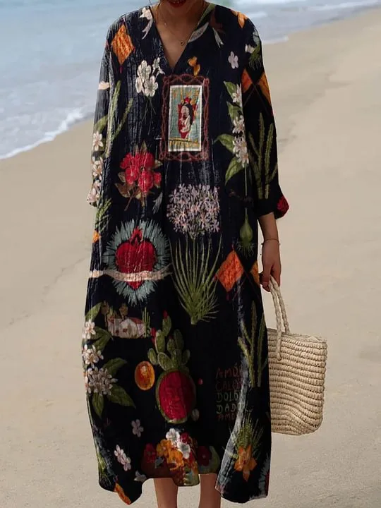 Long Sleeve Shirt Dress Women's Casual Floral Style 55 - Shop at LoveMi