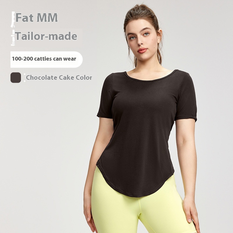 Solid Color Fat Sister Yoga Clothing Top Summer