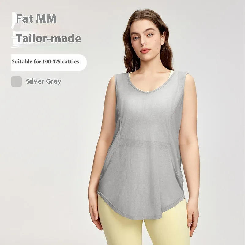 Yoga Clothes Blouse Solid Color Plus Size Women's Summer - Silver Gray