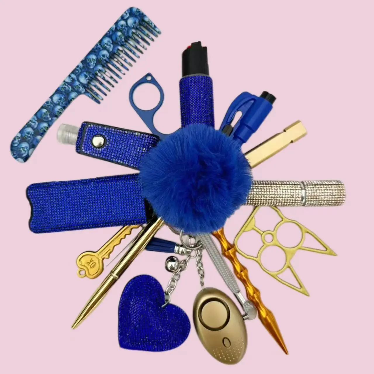 Blue And Gold Defense Keychain Set