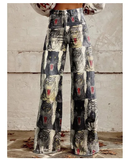 Women's 3D Printed Trousers Casual - Awpk8C20242811Z-3Xl