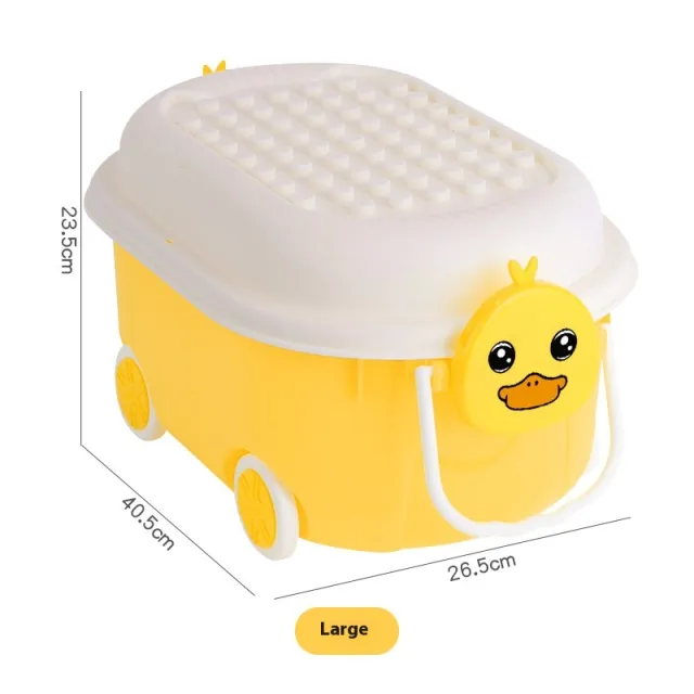 Home Cartoon Toy Building Block Storage Box Large Size Yellow Duck - Shop at LoveMi