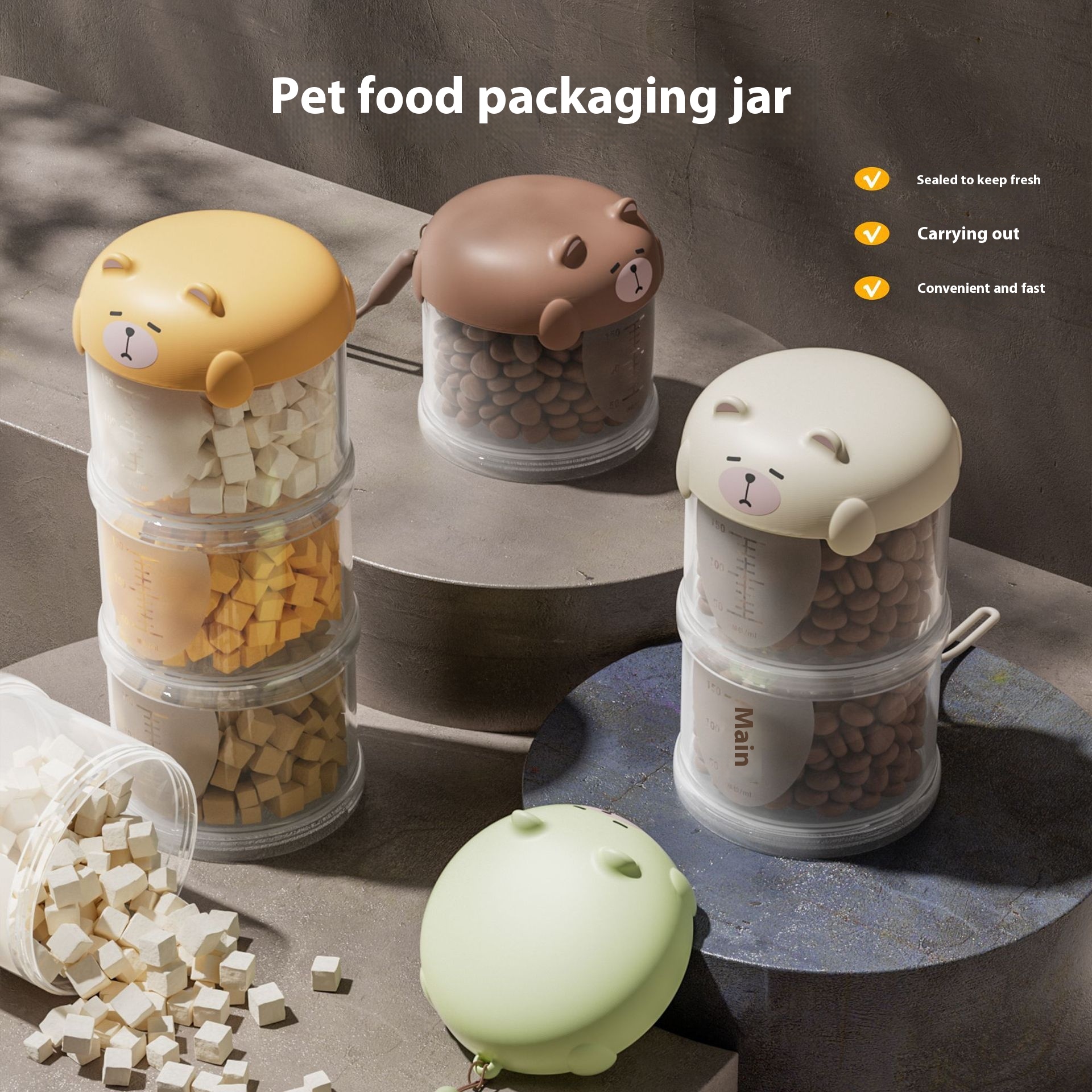 Pet Grain Divided Storage Box