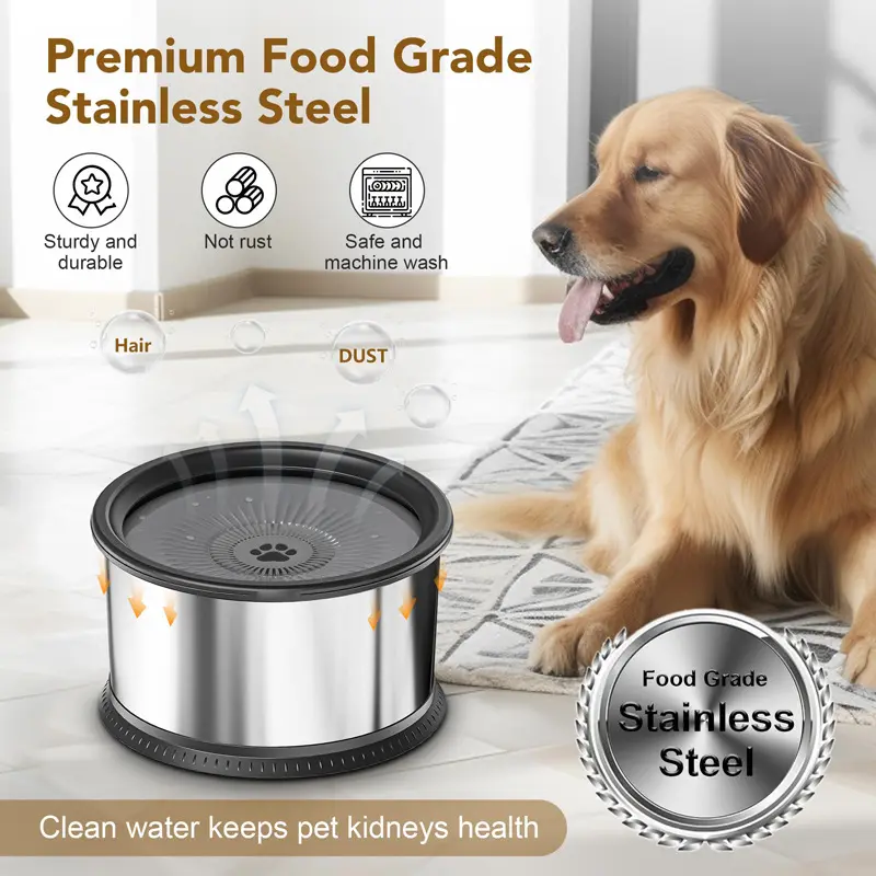 Stainless Steel Large Capacity Pet Non-slip Splash-proof