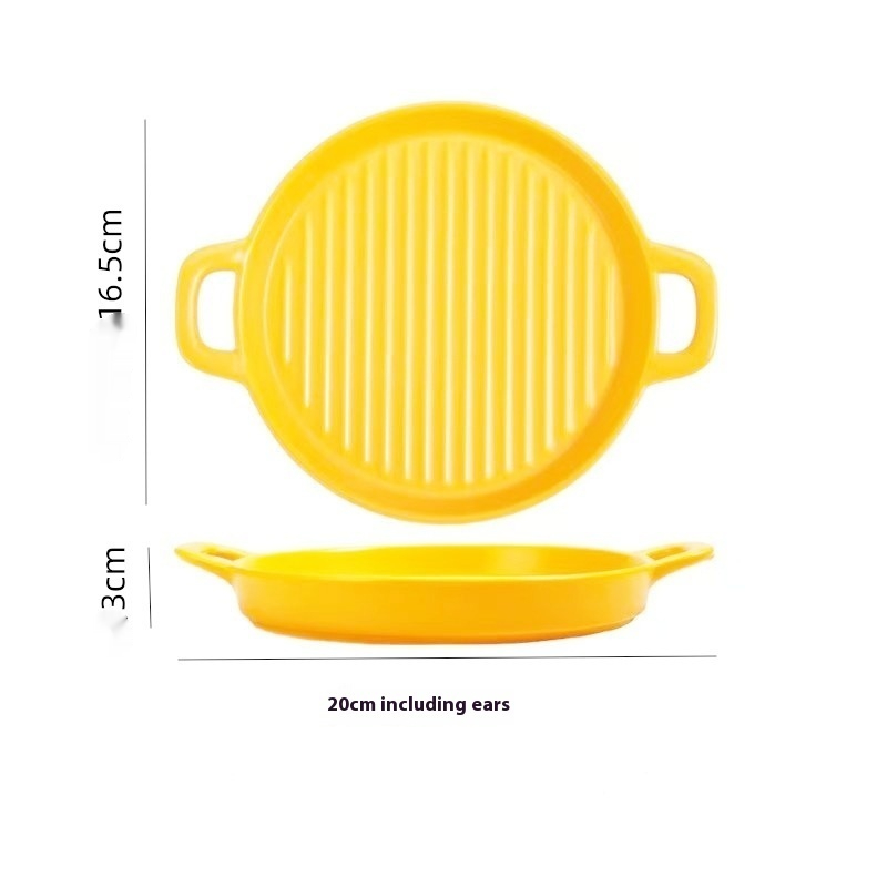 Ceramic Binaural Home Cheese Pizza Round Dinner Plate