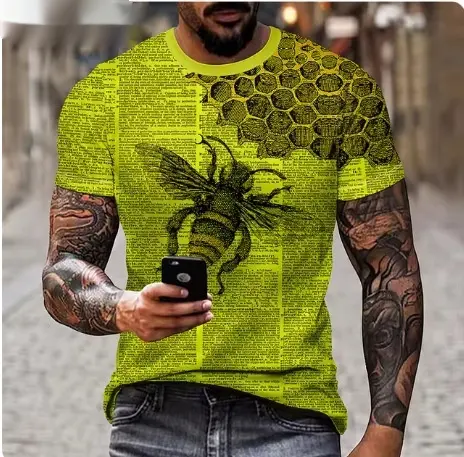 Fashion Personality Fierce Lion Printing 3d T-shirt Men