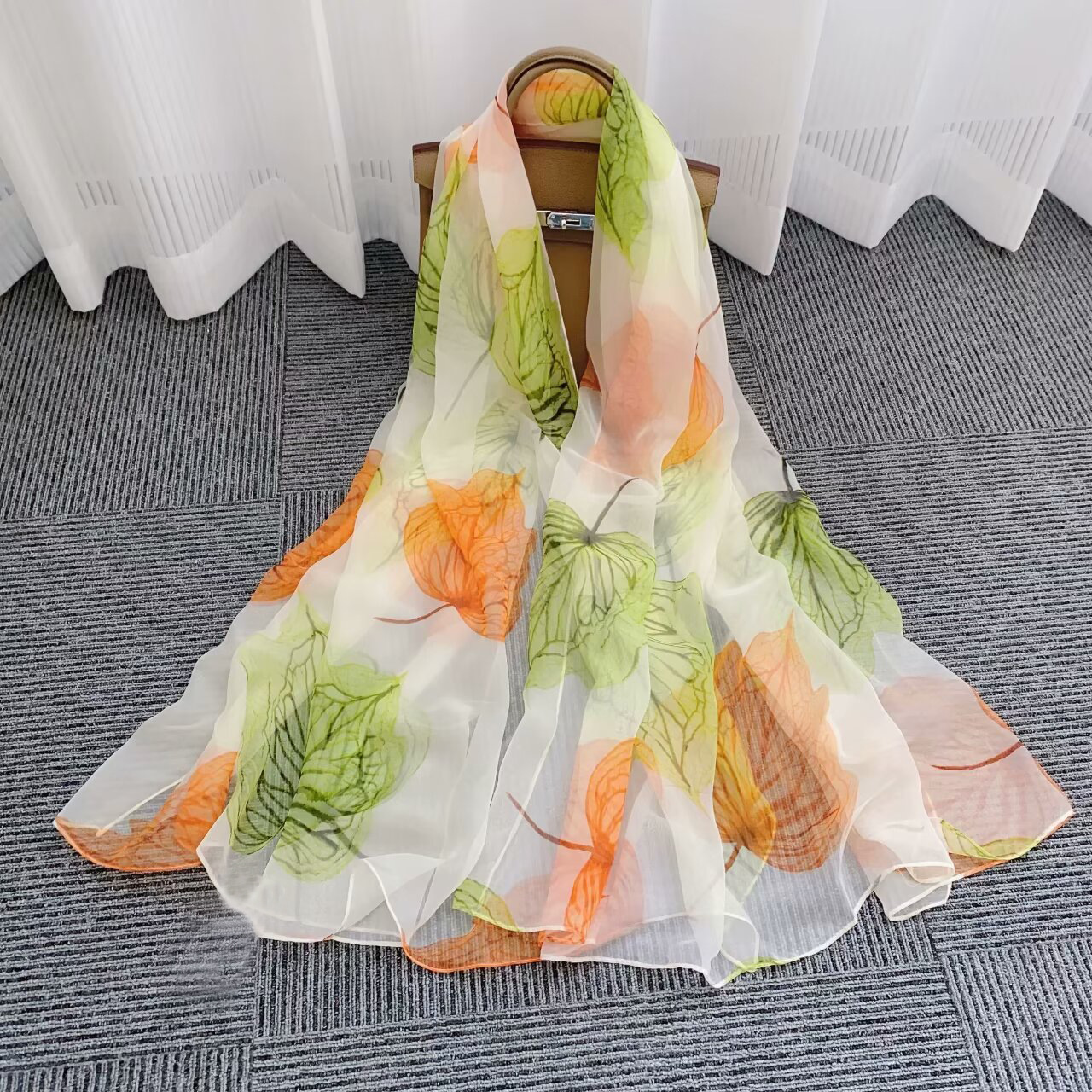 Light Luxury Artificial Silk Talma Yousoft Scarf Women’s Large Size Pattern Commuter