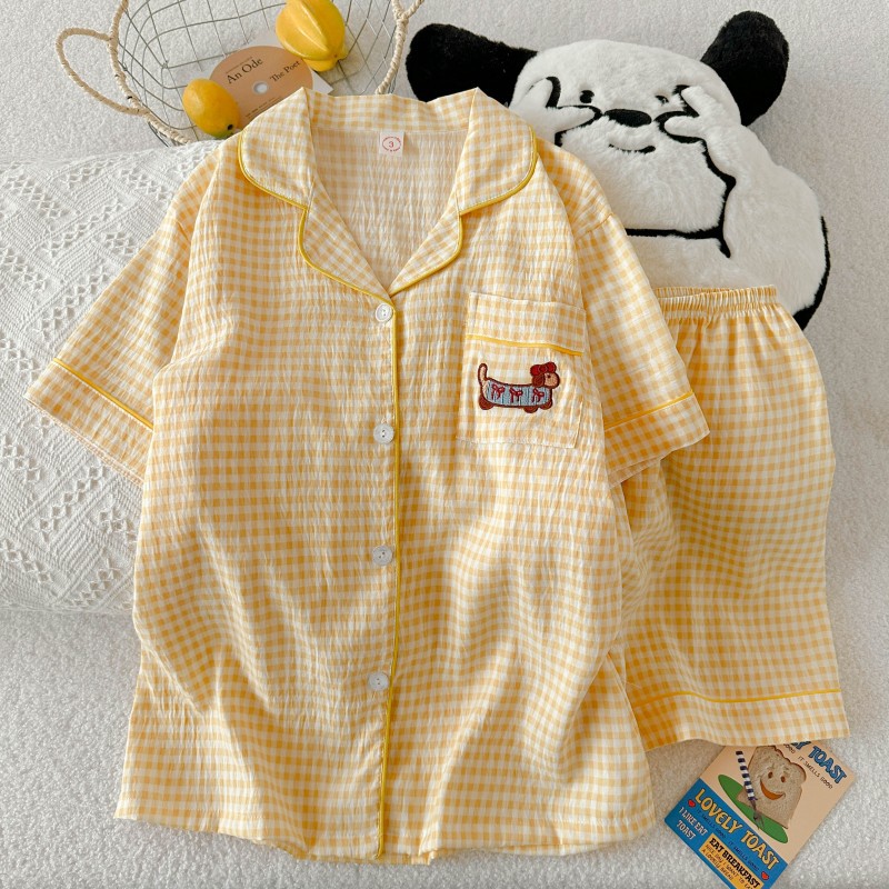 Women's Short Sleeved Cotton Pajamas