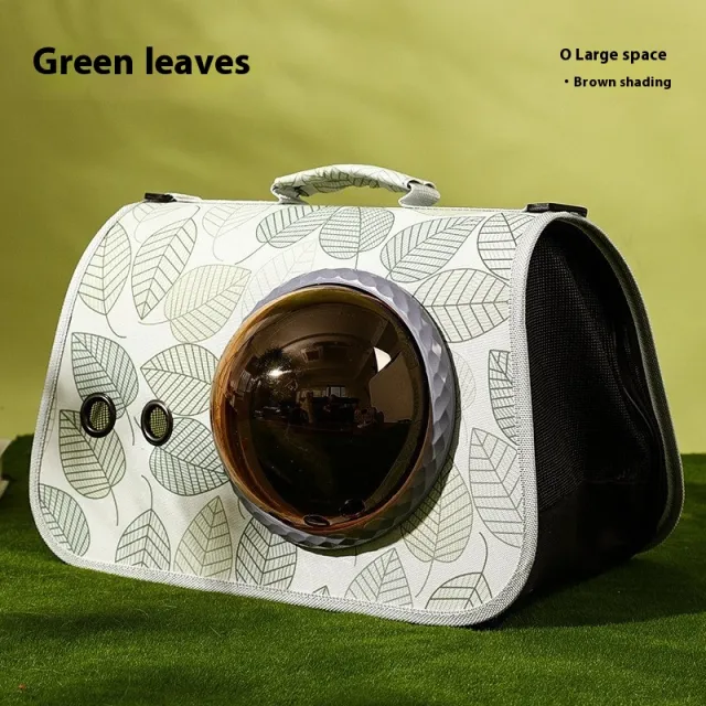 Pet Supplies Cat Bag Out Transparent Space Cover Flight Case Green Leaves - Shop at LoveMi