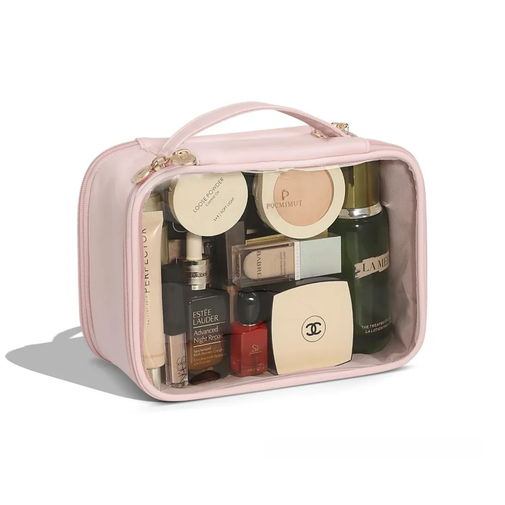 Leather Transparent Cosmetic Bag Travel Essential - Transparent