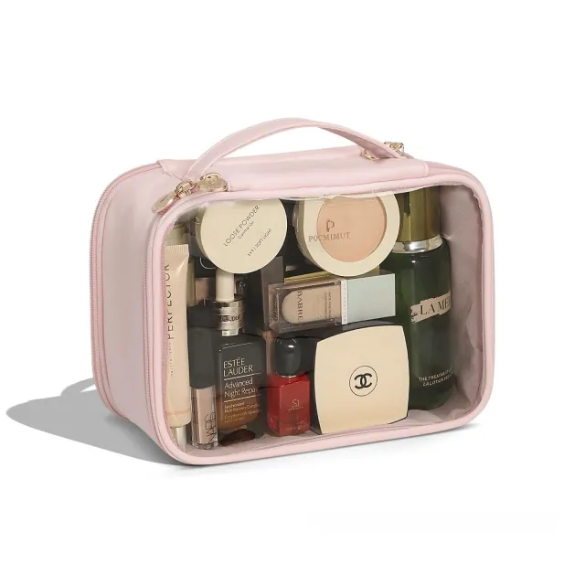 Leather Transparent Cosmetic Bag Travel Essential Transparent - Shop at LoveMi