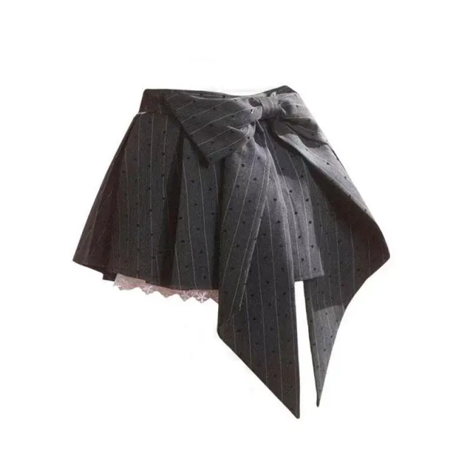 Spring New Short A line Pleated Skirt With High Waist And Hip Hugging Skirt Grey - Shop at LoveMi