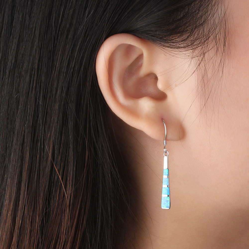 Simple Long Column Necklace Earrings