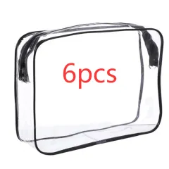 Household Storage Bag Portable Zipper Travel Waterproof Dustproof - Large Black 6Pcs - View 1