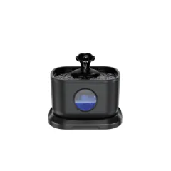 Pet Water Dispenser Stainless Steel - Black - View 1