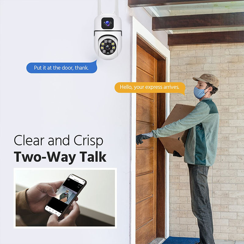 360-degree Remote Home HD E27 Bulb Dual-screen Camera