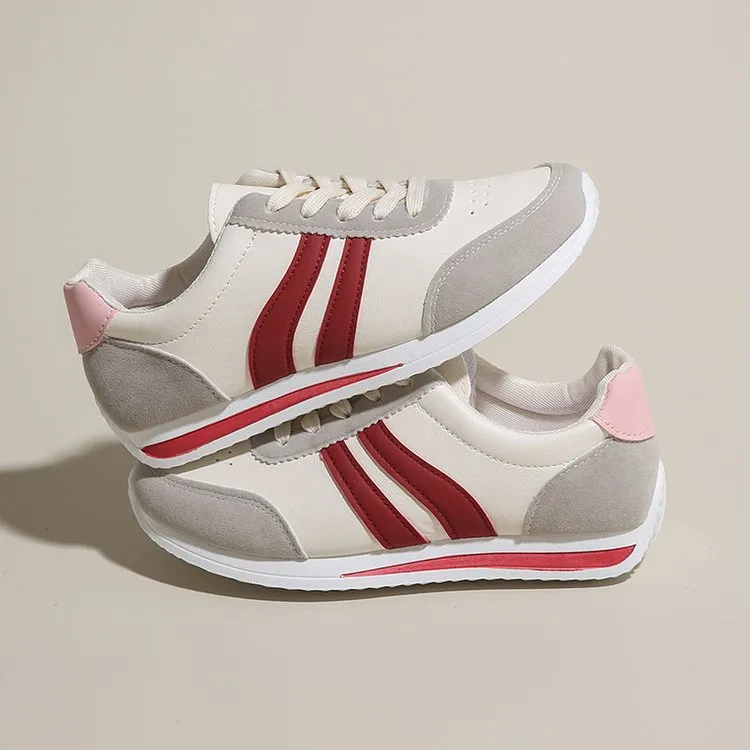 Lace-up Soft Bottom Running Leisure Sneaker - Red