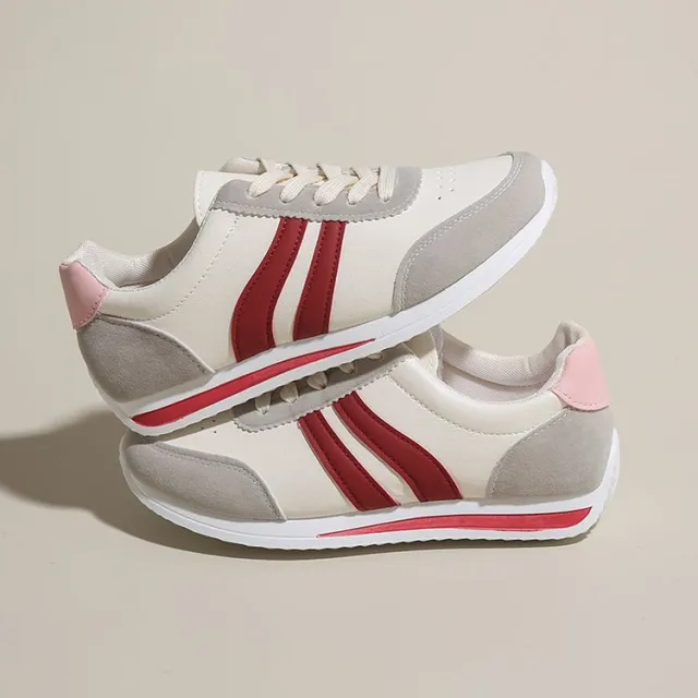 Lace up Soft Bottom Running Leisure Sneaker Red - Shop at LoveMi