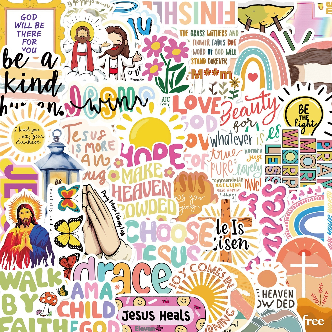 50 Jesus Christian Graffiti Stickers
