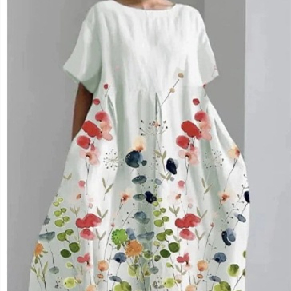 Women's Fashion Personalized Short-sleeved Printed Dress