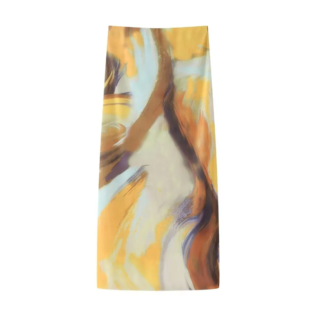 Women's Animal Pattern Printed Short Skirt - Yellow Skirt