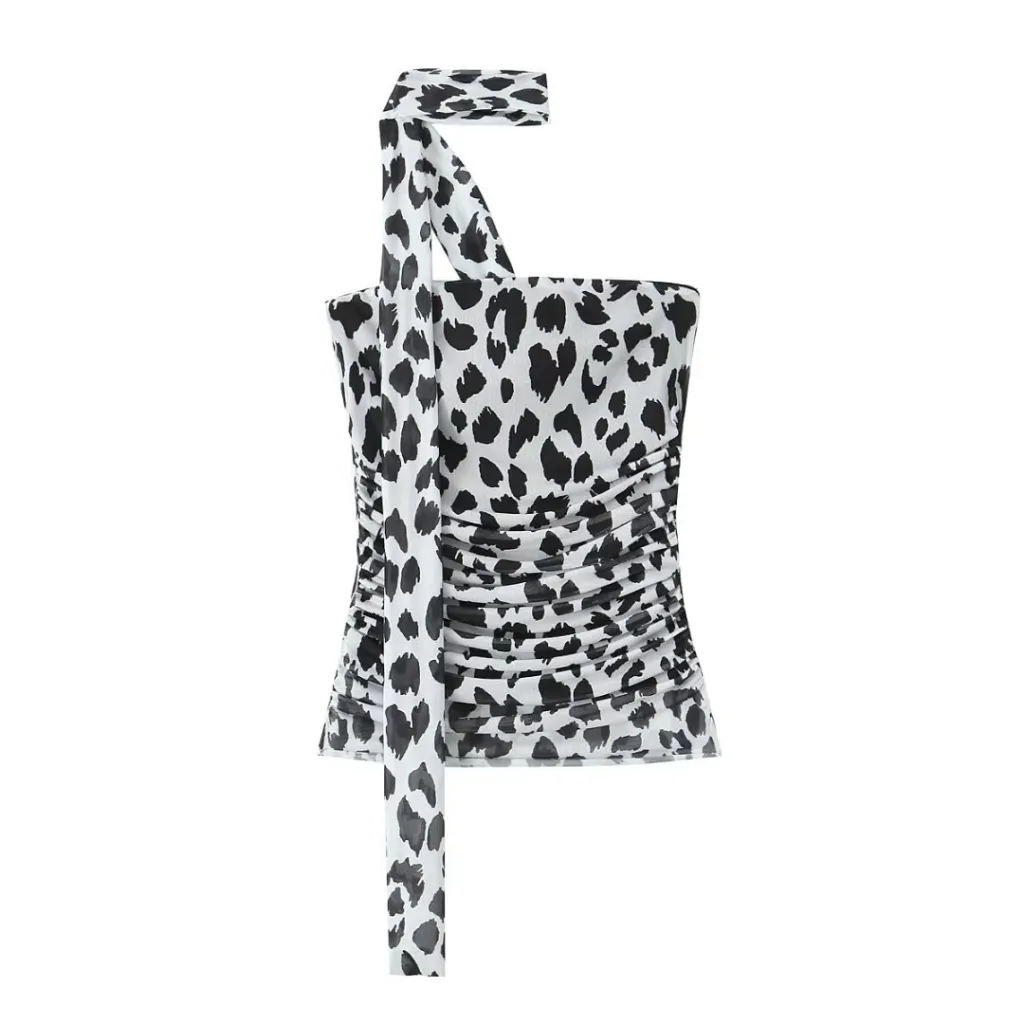 Women's Animal Pattern Printed Short Skirt - Black And White Striped Coat