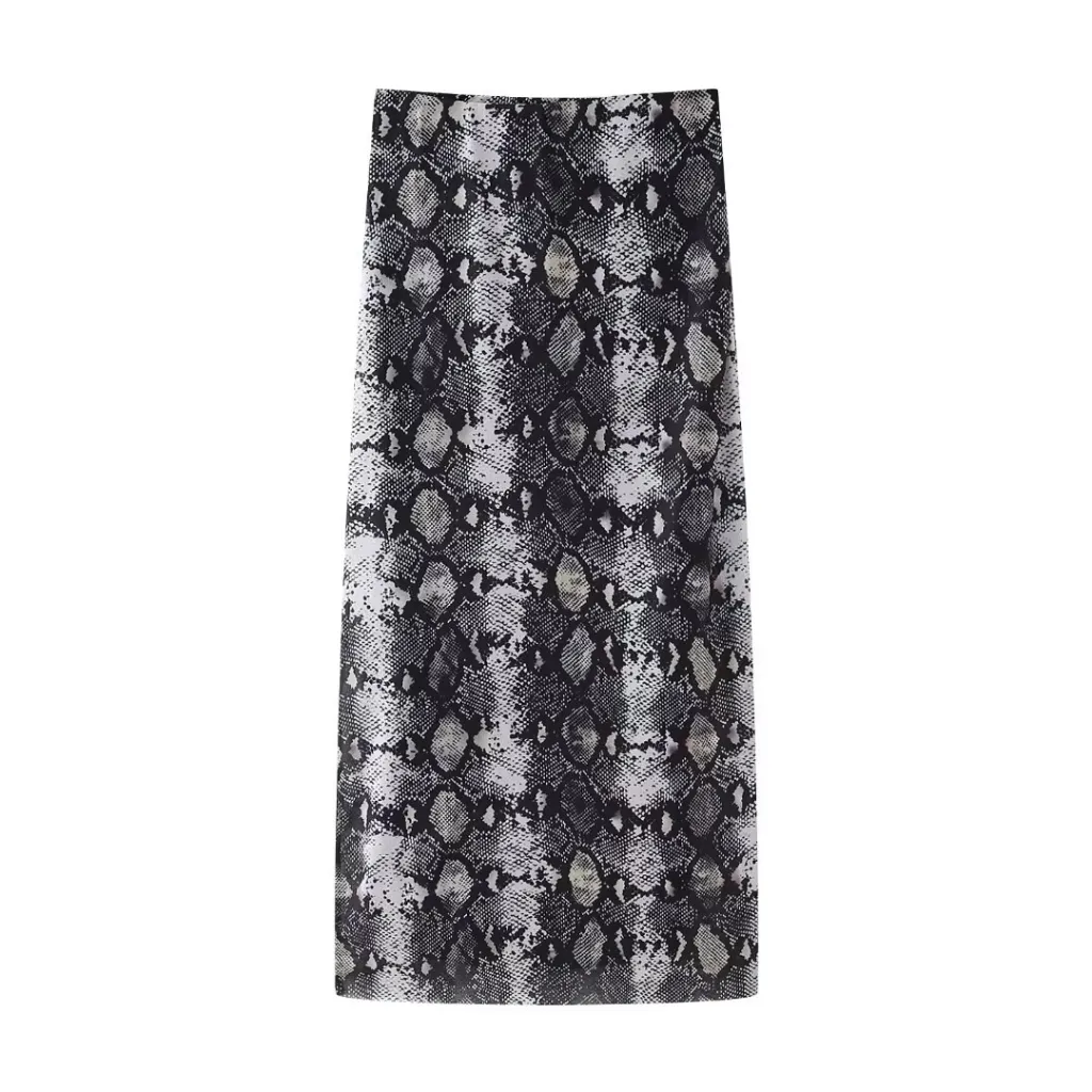 Women's Animal Pattern Printed Short Skirt - Python Pattern Half Skirt-S